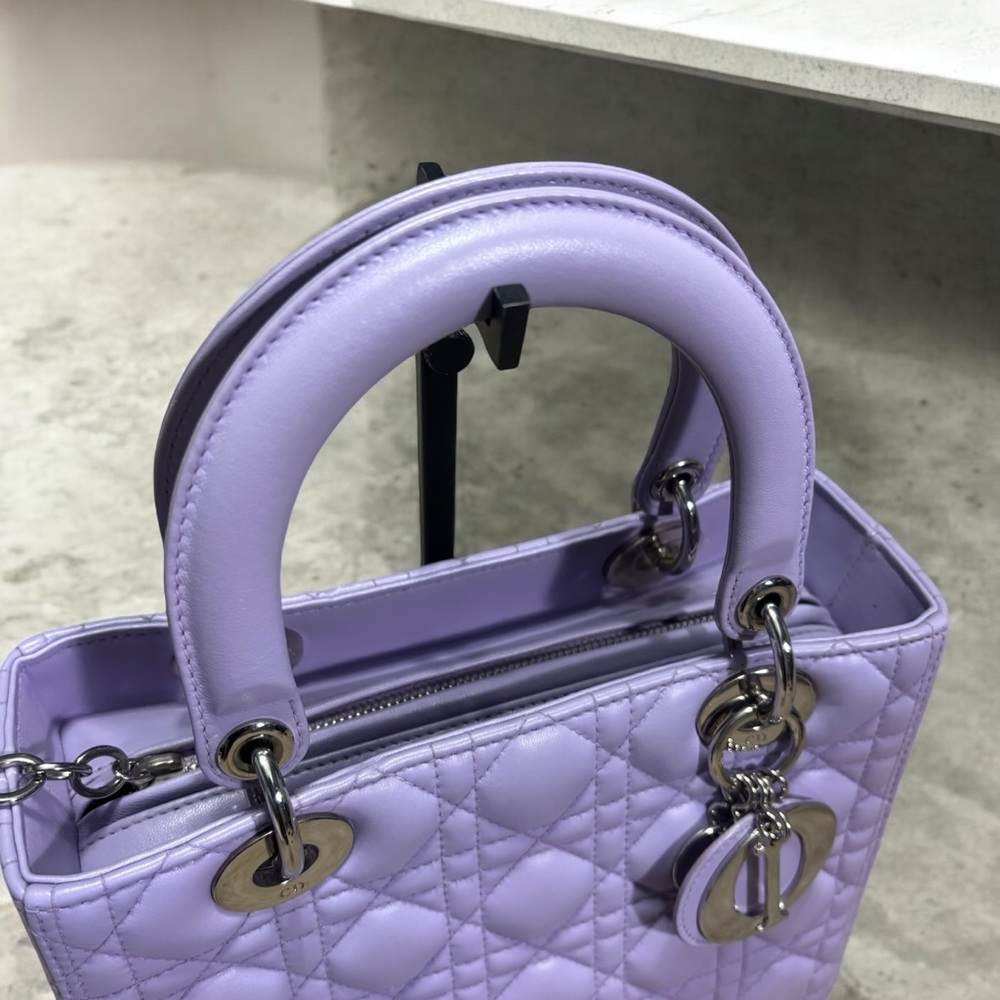 Christian DIOR Lavender Cannage Lady Dior Bag - Picture 10 of 13